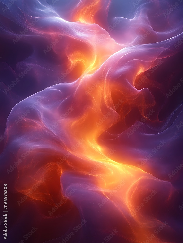 Fototapeta premium Abstract swirling fiery nebula.
