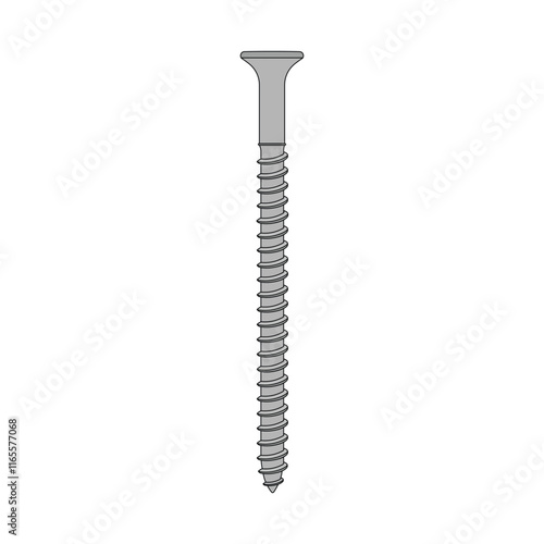 kids drawing vector illustration screw cartoon isolated