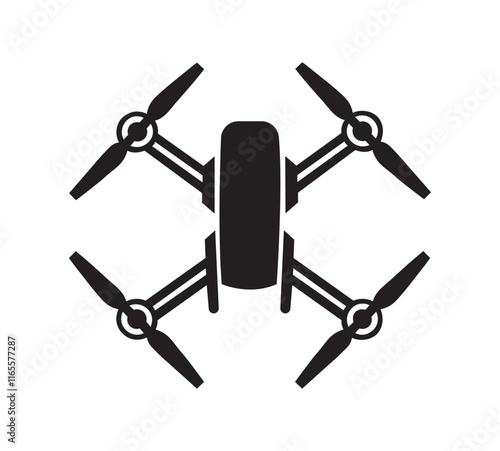 Drone icon, drone quadcopter with action camera, Photo and video drone icon. Drone silhouette icon, Vector drones icon symbol design