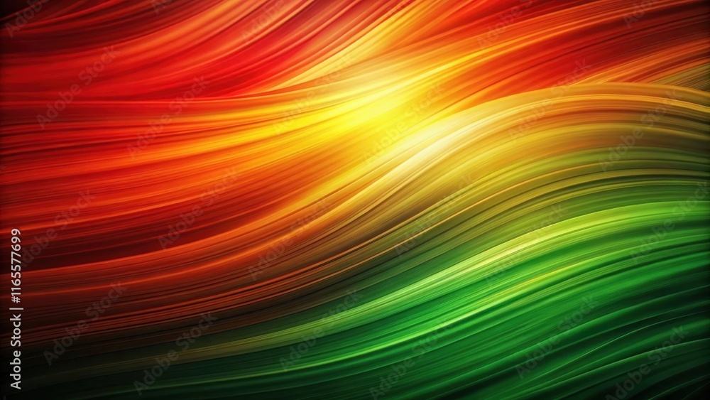 Naklejka premium Abstract Curving Lines of Red, Yellow, and Green Create a Dynamic and Vibrant Visual Pattern