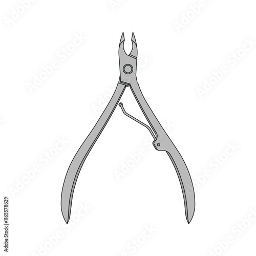 kids drawing vector illustration cuticle nipper cartoon isolated