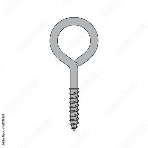 kids drawing vector illustration eye screw cartoon isolated