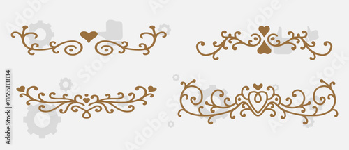 Set of wreath, flowers, leaf branches in hand drawn pattern. Foliage line art design for wedding, card, invitation, greeting, logo.