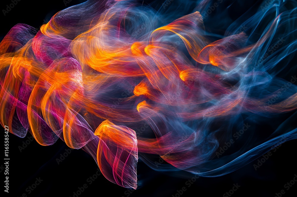 Fototapeta premium Abstract swirling light painting artwork displaying vibrant colors