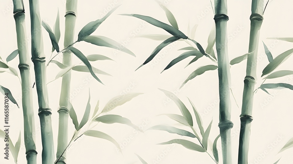 Naklejka premium Serene Bamboo Forest Landscape