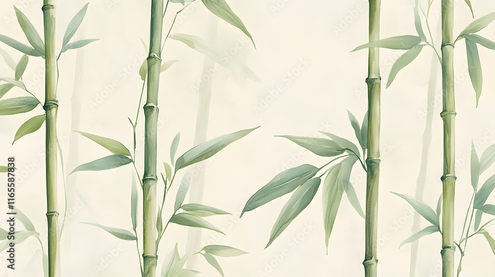 Naklejka premium Serene Bamboo Forest Landscape