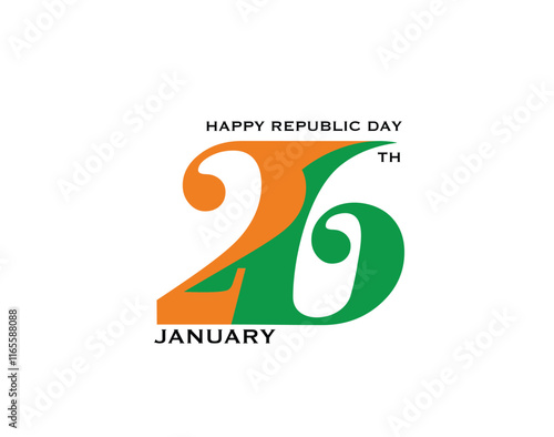 26 January Indian Republic day concept. Vector Illustration.