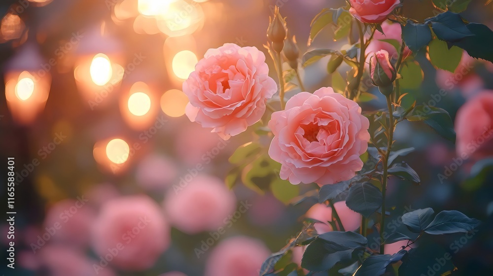 A close up of two pink flowers with a blurry background A close up of two pink flowers with a blurry background