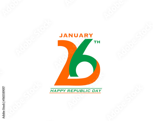 26 January Indian Republic day concept. Vector Illustration.