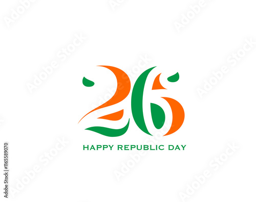 26 January Indian Republic day concept. Vector Illustration.