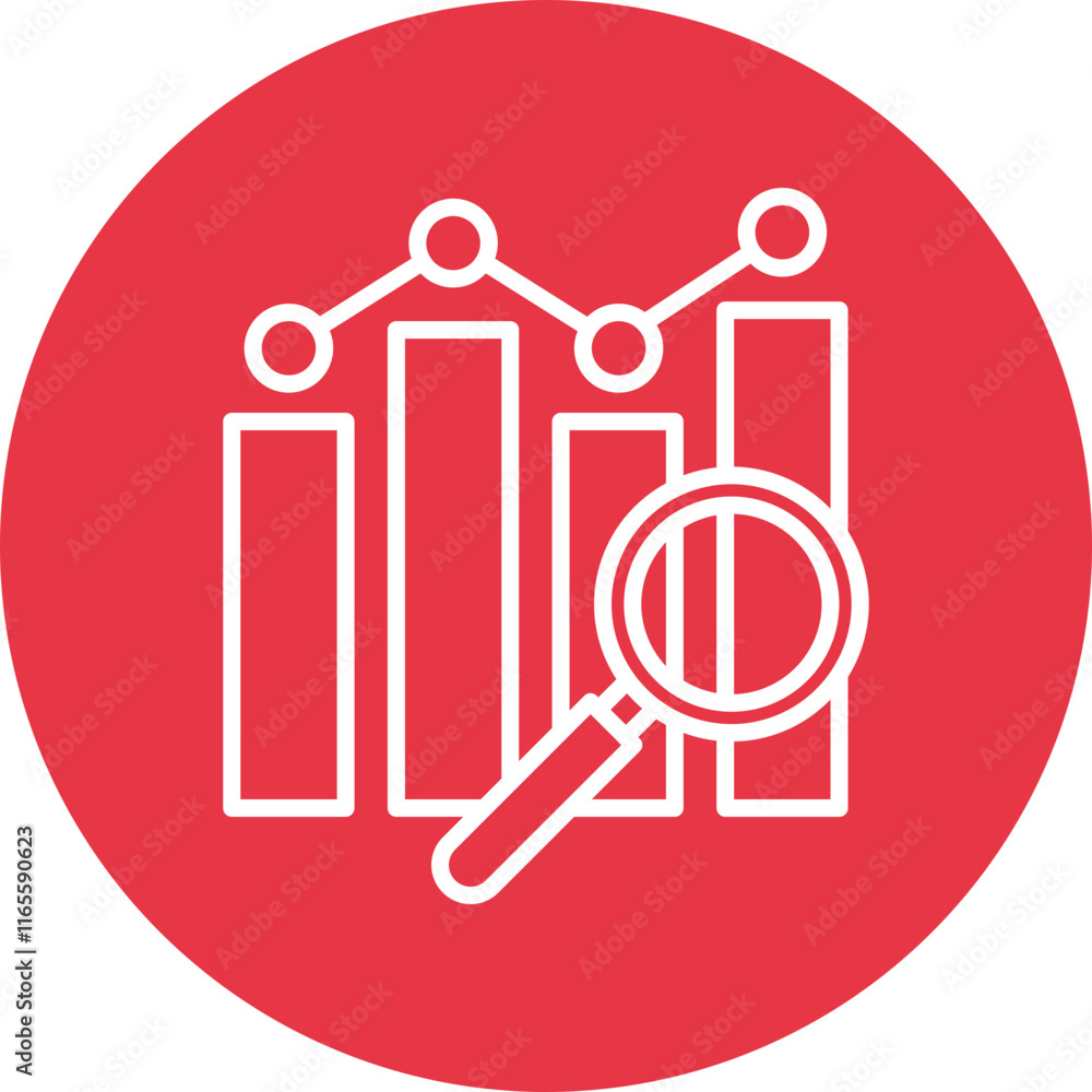 Market Analysis line circle icon Market Analysis line circle icon