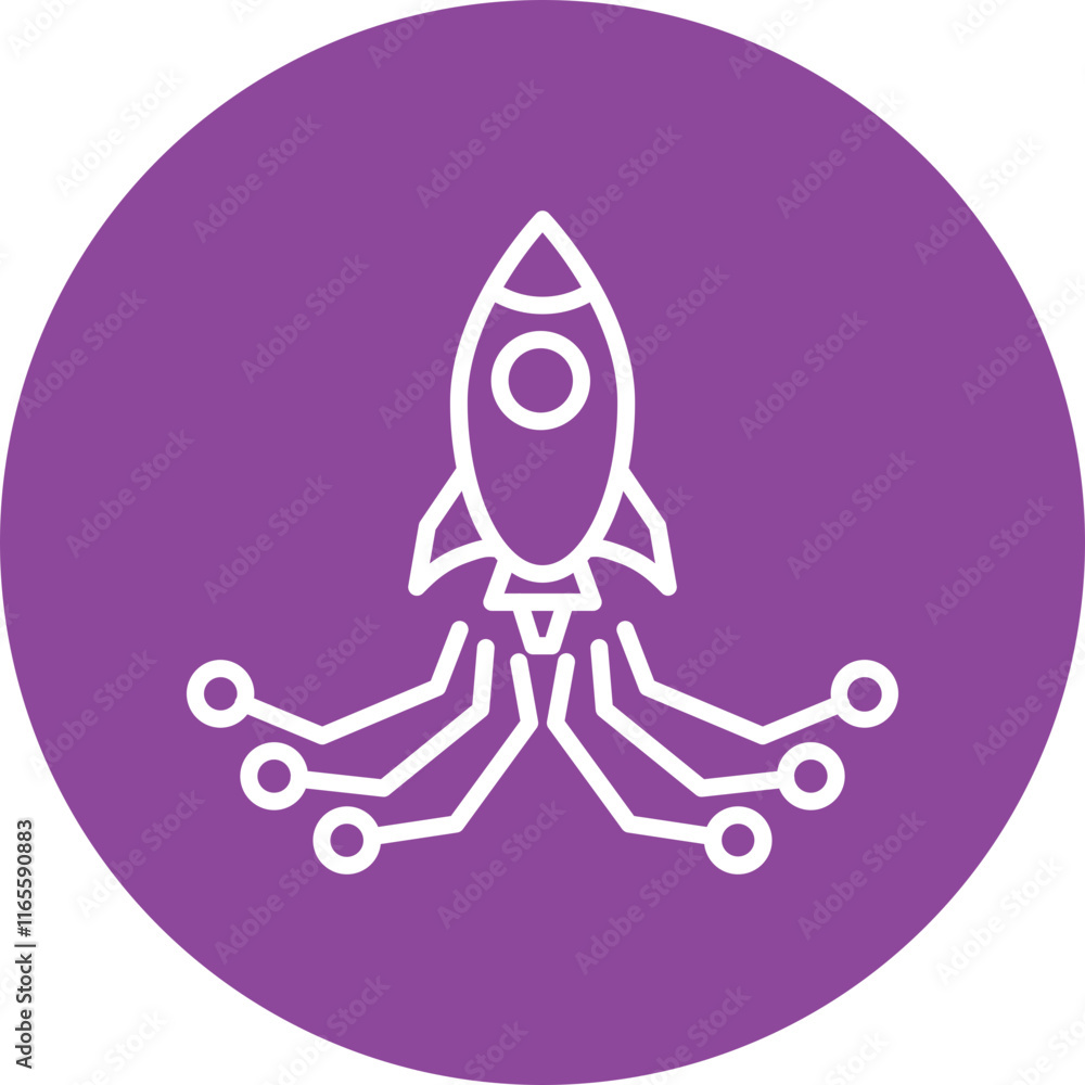 Tech Startup line circle icon Tech Startup line circle icon