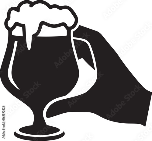 beer with foam isolated icon