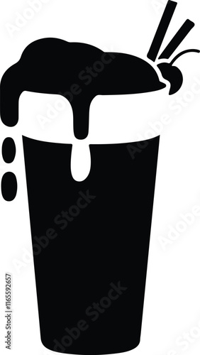 beer with foam isolated icon