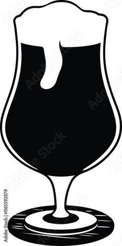 beer with foam isolated icon