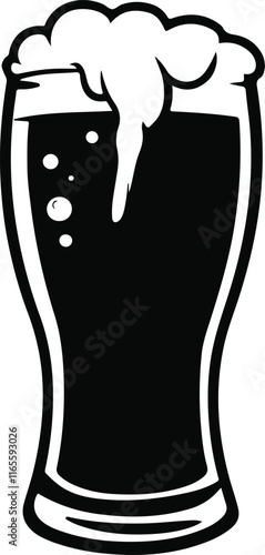 beer with foam isolated icon