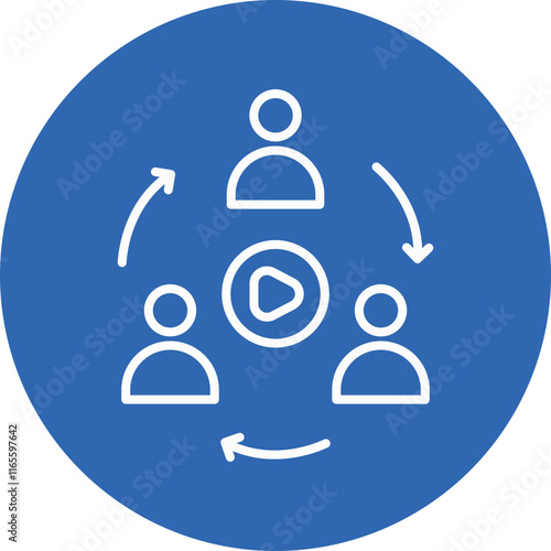 Content Engagement line circle icon