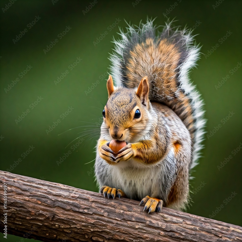 Obraz premium squirrel eating nut