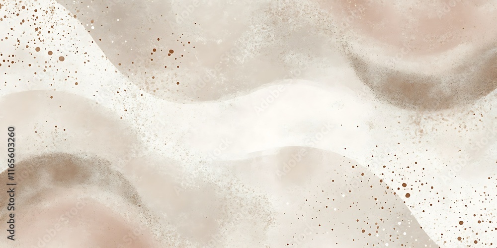 Fototapeta premium Abstract beige and white wavy texture with speckled details.
