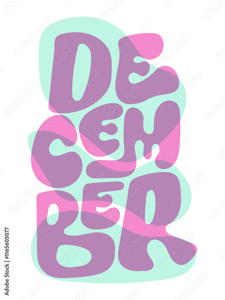 December word bold handmade typography for apparel design and more, colorful bold lettering. December word bold handmade typography for apparel design and more, colorful bold lettering.