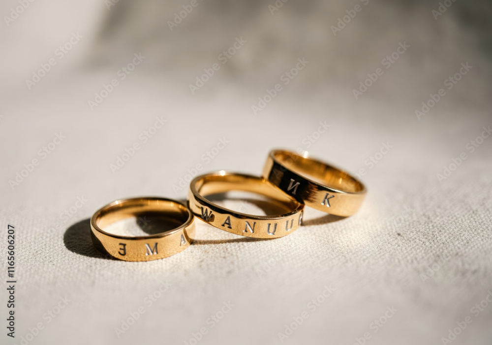 Golden Rings with Engraved Initials Golden Rings with Engraved Initials