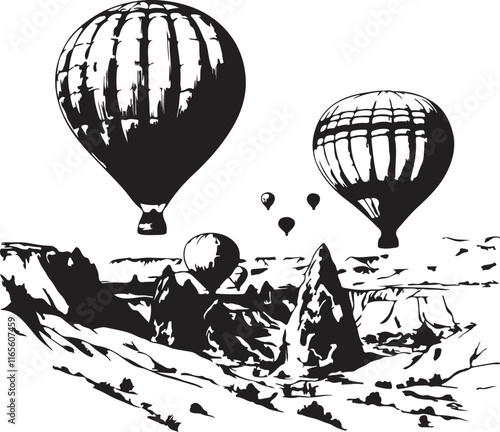 hot air balloon in silhouette