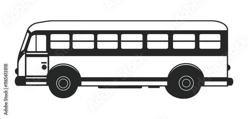 Bus silhouette icon vector illustration