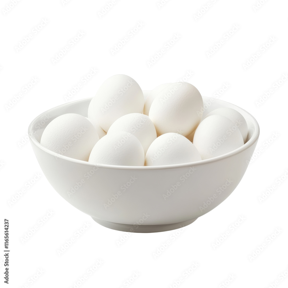 Bowl of White Eggs Isolated for Culinary Use on transparent background Bowl of White Eggs Isolated for Culinary Use on transparent background