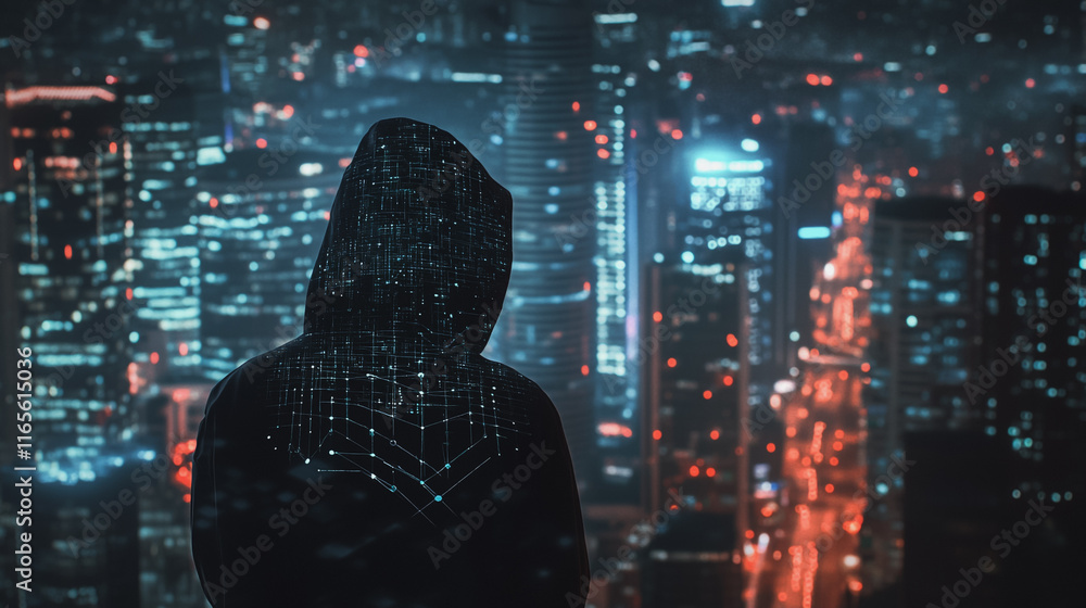custom made wallpaper toronto digitalHacker are planning to hack and attack networks and cyber security systems. Smart Innovation city with connection future wireless digital city and social media networking over the cityscape.
