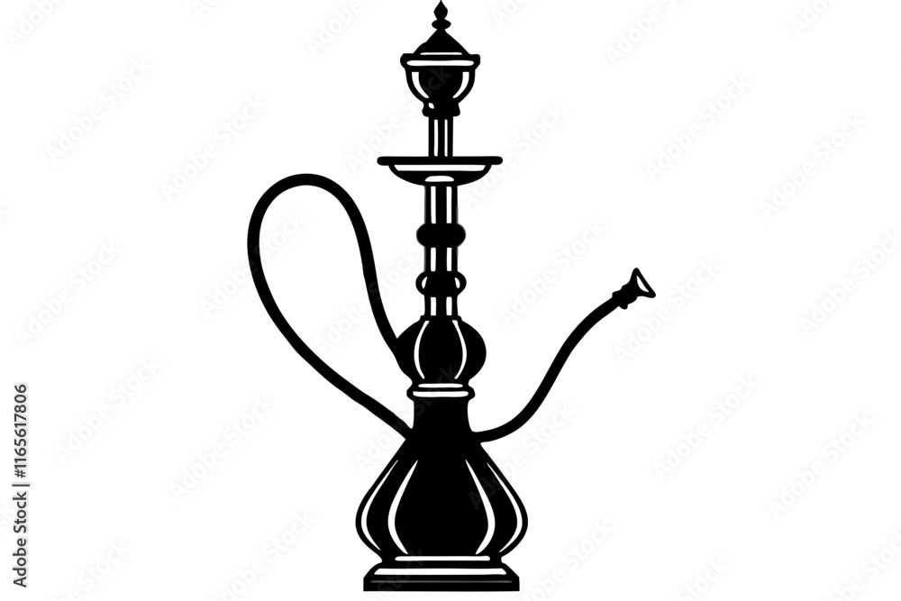Naklejka premium Hookah isolated vector silhouette illustration