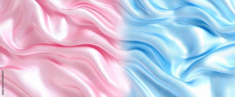Fototapeta premium Pink and blue silk fabric texture.
