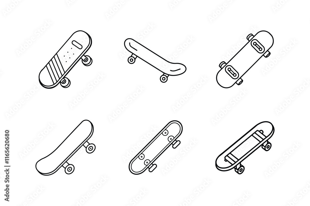 skateboard icon line art vector illustration skateboard icon line art vector illustration