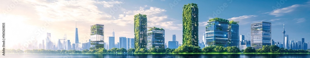 Futuristic Green Energy City with Vertical Forests and Solar Futuristic Green Energy City with Vertical Forests and Solar