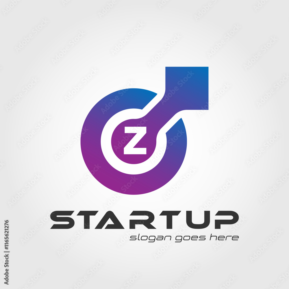 Techno logo blended with initial letter Z Techno logo blended with initial letter Z