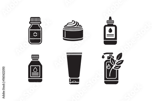 Creative Beauty Icon Set Vector Art Illustration