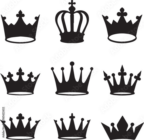 set of crowns vector