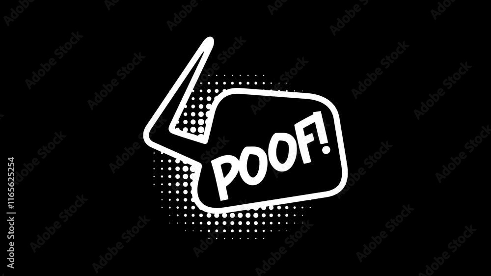 Comic speech bubbles with halftone shadows in pop art style graphic animation. Alpha channel. Transparent background motion design. 4K resolution Comic speech bubbles with halftone shadows in pop art style graphic animation. Alpha channel. Transparent background motion design. 4K resolution