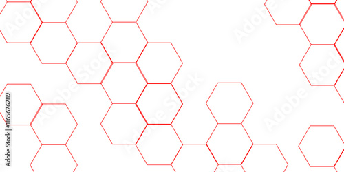 abstract geometric red texture background red hexagon 3D background texture. 3d rendering illustration. Clear pattern abstract background hexagon .Futuristic abstract banner.