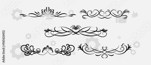 border frame floral decoration design illustration vector divider flourish ornament ornate vintage flower element swirl text wedding decorative doodle invitation