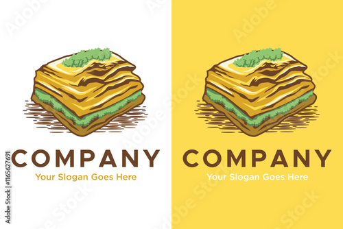 food dessert Turkish Baklava illustrator vector logo design