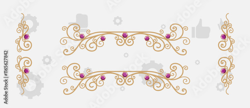 border frame floral decoration design illustration vector divider flourish ornament ornate vintage flower element swirl text wedding decorative doodle invitation