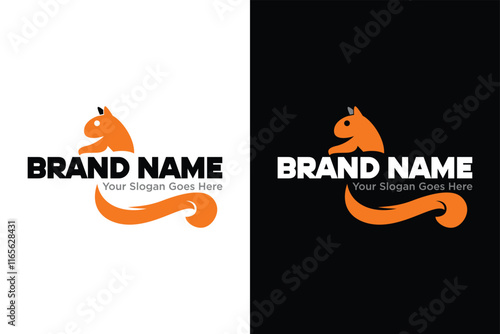 simple modern squirrel illustrator vector logo design
