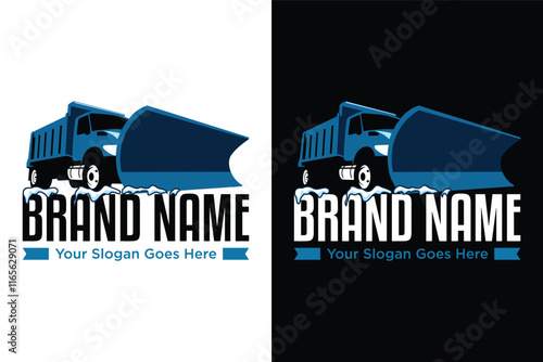 modern simple Snow Plow Truck remover illustrator vector logo design