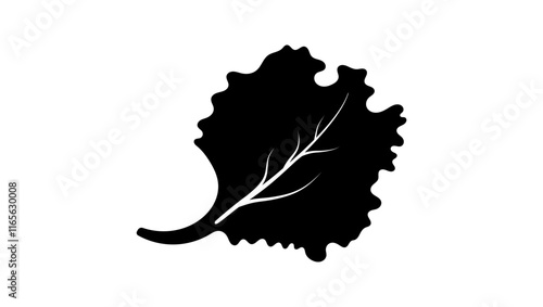 lettuce leaf emblem , black isolated silhouette