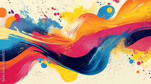 Abstract Colorful Swirling Paint Design Artwork