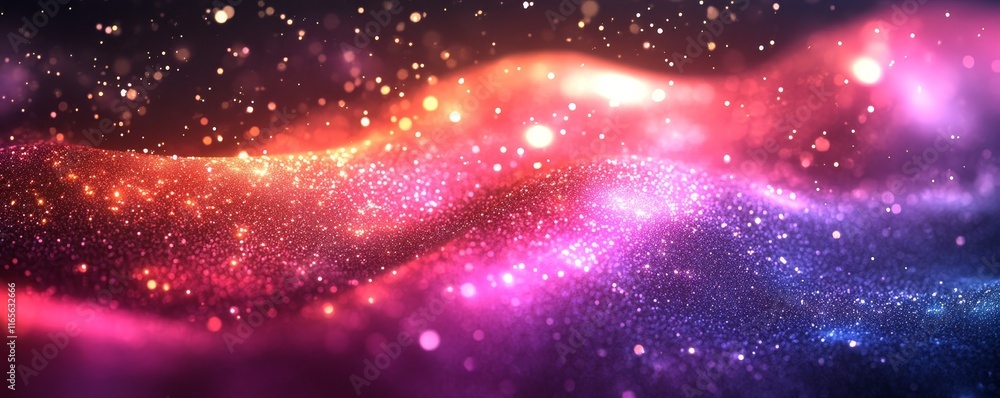 Obraz premium Abstract Neon Waves Background, Generative AI