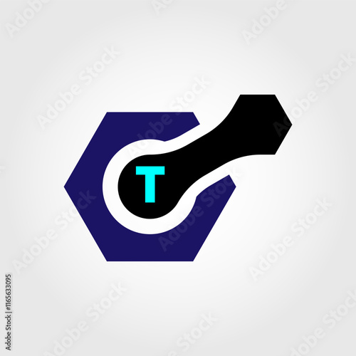 Techno start up combined with initial letter T logo template