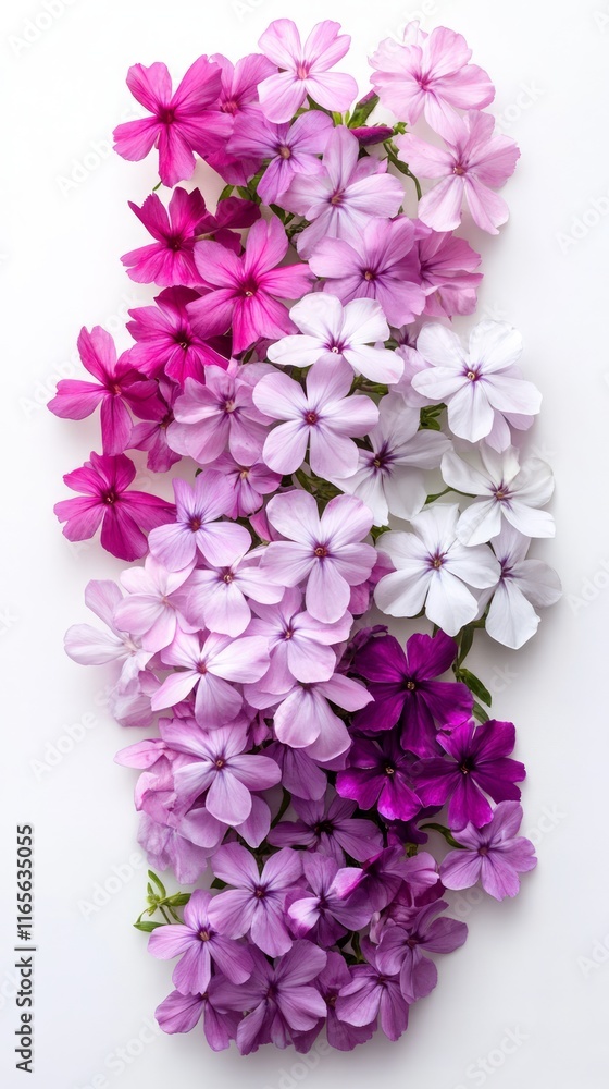 Obraz premium A Delicate Arrangement of Vibrant Pink and Purple Flowers. A Stunning Display of Nature's Beauty. A Perfect Floral Image for Spring and Summer.