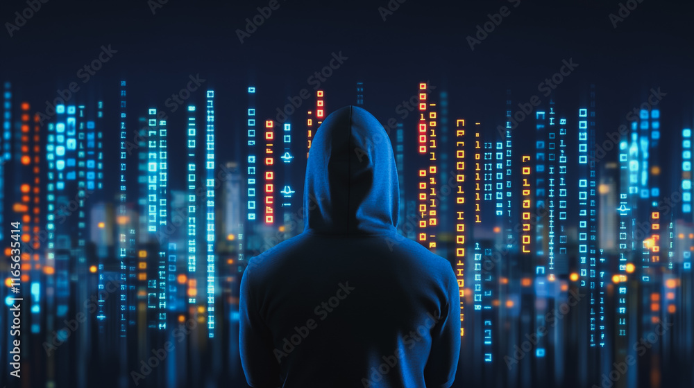 Hacker are planning to hack and attack networks and cyber security systems. Smart Innovation city with connection future wireless digital city and social media networking over the cityscape. Hacker are planning to hack and attack networks and cyber security systems. Smart Innovation city with connection future wireless digital city and social media networking over the cityscape.