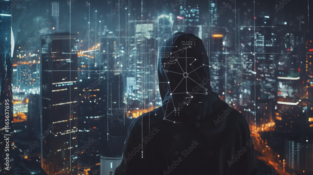 Hacker are planning to hack and attack networks and cyber security systems. Smart Innovation city with connection future wireless digital city and social media networking over the cityscape. Hacker are planning to hack and attack networks and cyber security systems. Smart Innovation city with connection future wireless digital city and social media networking over the cityscape.